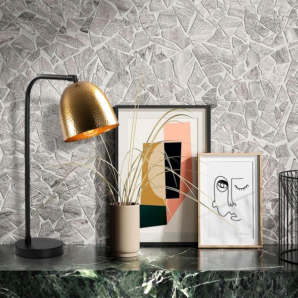 Tattoo-Tischlampe - Schwarz/Vintage