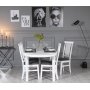 Gs Essgruppe: Ovaler Tisch 160/210 cm inklusive 4 Ms Sthle - Wei/Grau