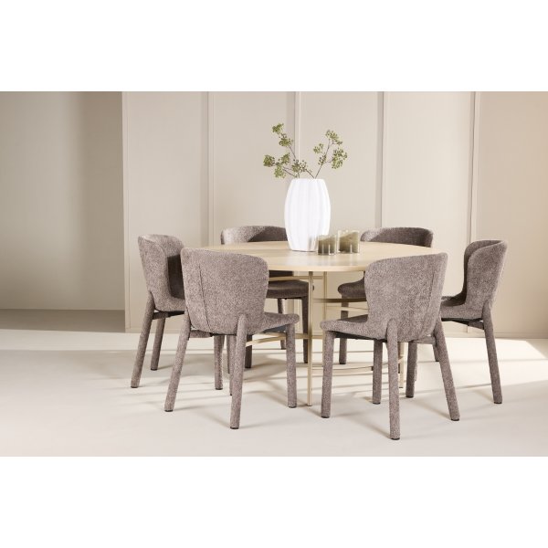 Esstisch Copenhagen mit 6 Sthlen Astoria - Beige/Weiwsche + 4.00 x Mbelfe