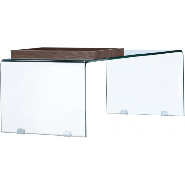 Telemark Couchtisch 110 x 50 cm - Transparent/Walnuss
