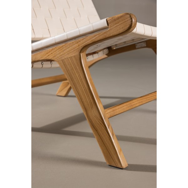 Rike Loungesessel - Creme PU/Teak Rike Loungesessel - Creme PU/Teak