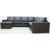 U-Sofa Solna XL aus gebundenem Leder - Links + Mbelpflegeset fr Textilien