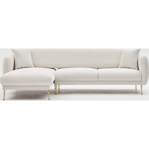 Simena Diwansofa links - Cremewei/Gold