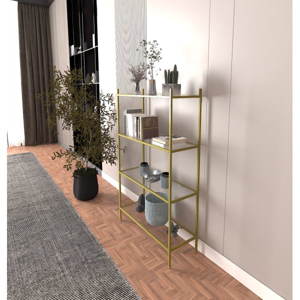 Marta B�cherregal - Gold/Glas