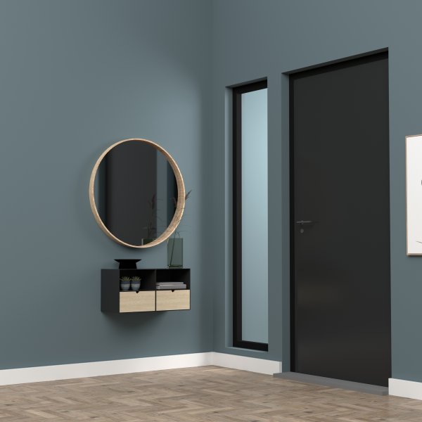 Joliet Nachttisch - Schwarz/Bambus Joliet Nachttisch - Schwarz/Bambus