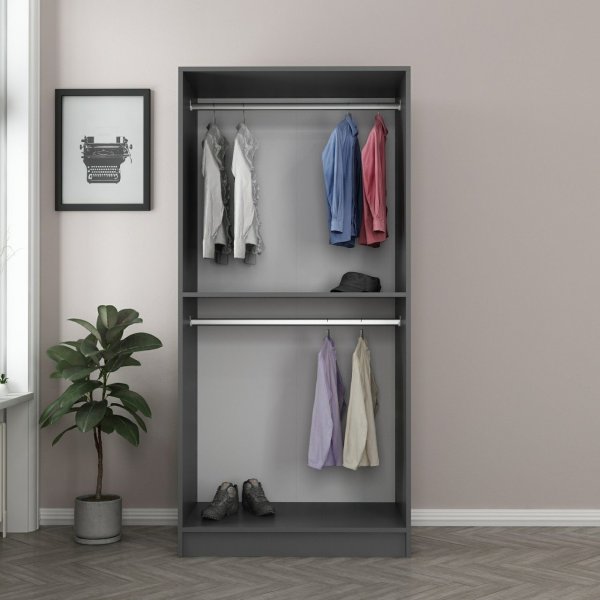 Cavolo Kleiderschrank 90 cm - Anthrazit/Rauch