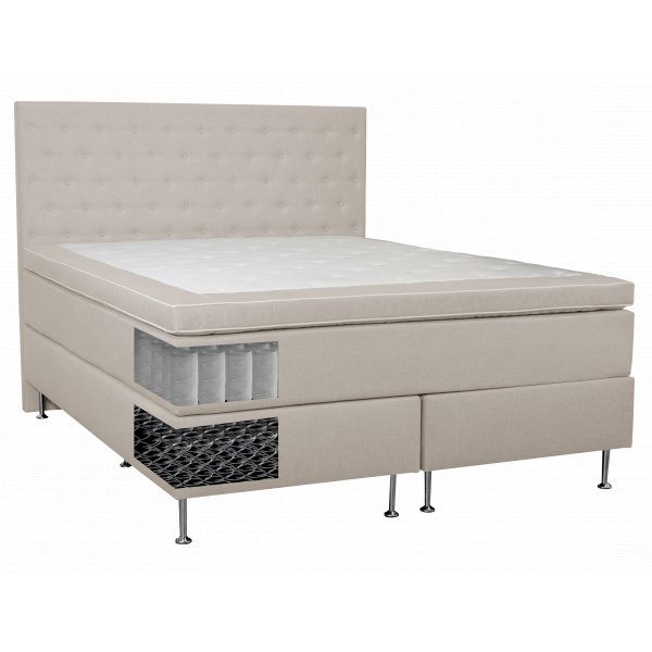 Bett 160x200 cm beige 5-Zonen