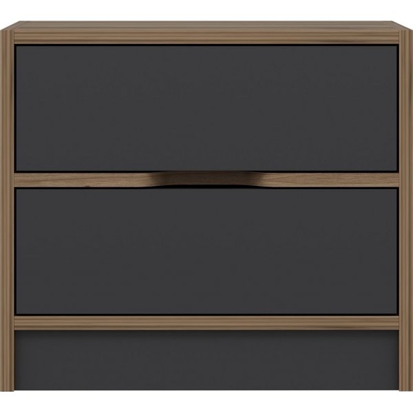 Nachttisch Elina - Walnuss/Anthrazit Nachttisch Elina - Walnuss/Anthrazit