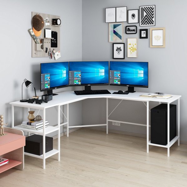 Power-Eckschreibtisch 180 x 60 cm - Weiß Power-Eckschreibtisch 180 x 60 cm - Weiß