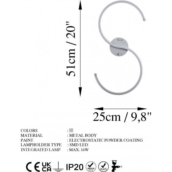 Es Wandleuchte - Grau Es Wandleuchte - Grau