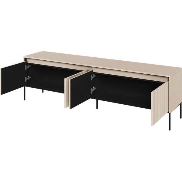 Medienbank mit LED - Beige/Schwarz Medienbank mit LED - Beige/Schwarz