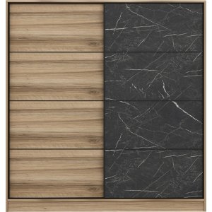 Kapusta Kleiderschrank 180 cm - Braun/Schwarz