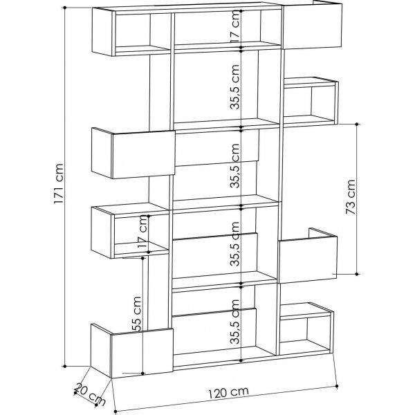 B�cherregal Niho - Wei�