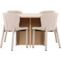 Esstisch Strada mit 4 Astoria-Sthlen - Beige/wei getncht + 3.00 x Mbelfe