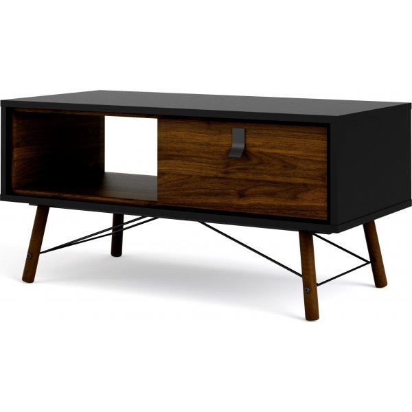 Ry Couchtisch 101,8 x 48,2 cm - Schwarz/Walnuss