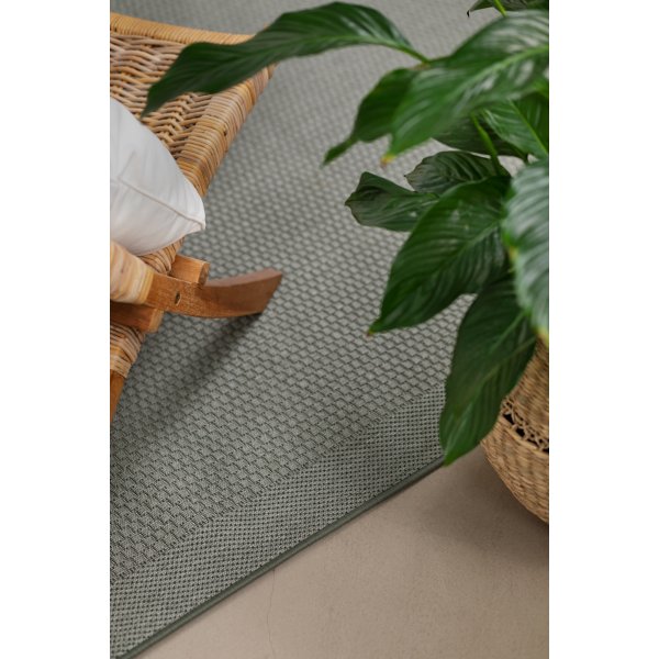 Flachgewebter Miami-Teppich in Grün Flachgewebter Miami-Teppich in Grün