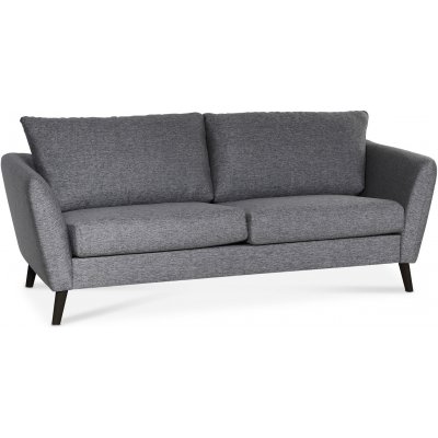 Country 2-Sitzer-Sofa - Grau (Stoff) / Schwarze Beine + Mbelpflegeset fr Textilien