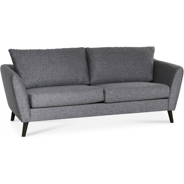 Country 2-Sitzer-Sofa - Grau (Stoff) / Schwarze Beine