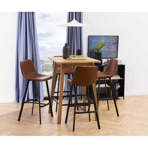 Oregon Barhocker - Braunes PU/wei