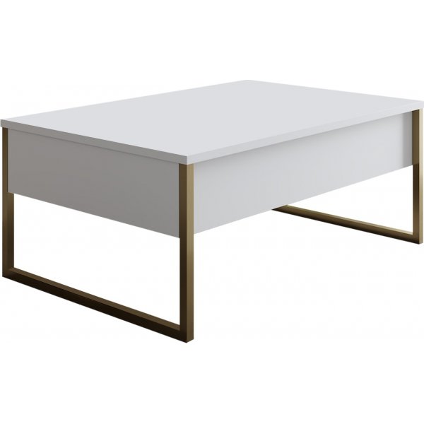 Lux Couchtisch 90 x 60 cm - Wei/Gold