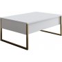 Lux Couchtisch 90 x 60 cm - Wei/Gold