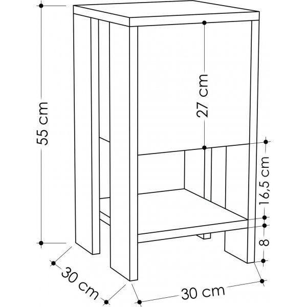 Ema Nachttisch - Helles Wildleder/Burgund Ema Nachttisch - Helles Wildleder/Burgund