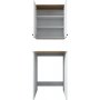 Langer Waschmaschinenschrank 6 - Wei/Walnuss