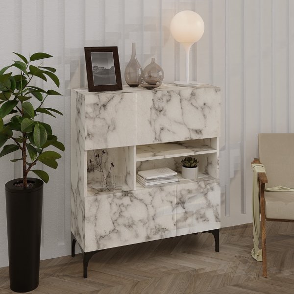 Krista-Schrank - Carrara-Marmor Krista-Schrank - Carrara-Marmor