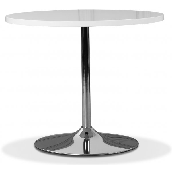 Tiana Tisch mit verchromtem Fuß - Weiß (Hochglanz)/Chrom Tiana Tisch mit verchromtem Fuß - Weiß (Hochglanz)/Chrom