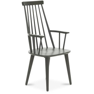 Dalsland-Stuhl aus grauem Rohrgeflecht mit hoher Rückenlehne + Möbelpflegeset für Textilien
