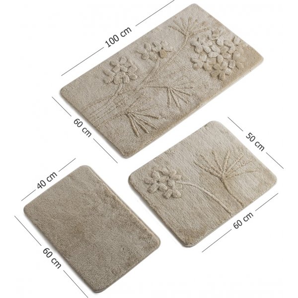 Badezimmerteppich Orchidee - Beige