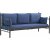 Lalas 3-Sitzer Outdoor-Sofa - Schwarz/Blau + Mbelpflegeset fr Textilien
