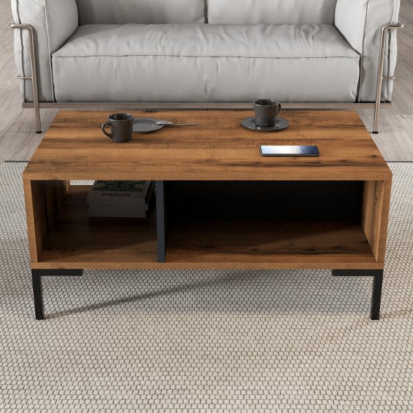 Aurora Couchtisch 90 x 41,6 cm - Nussbaum/Anthrazit