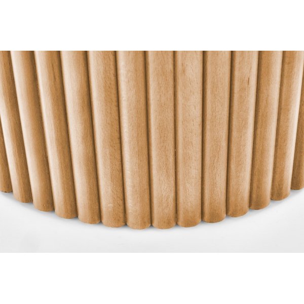 Runder Couchtisch Celie mit Holzlatten 80 cm