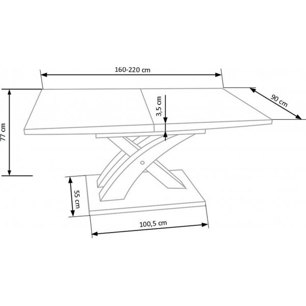 Bonita ausziehbarer Esstisch aus Eiche - 160-220 x 90 cm Bonita ausziehbarer Esstisch aus Eiche - 160-220 x 90 cm