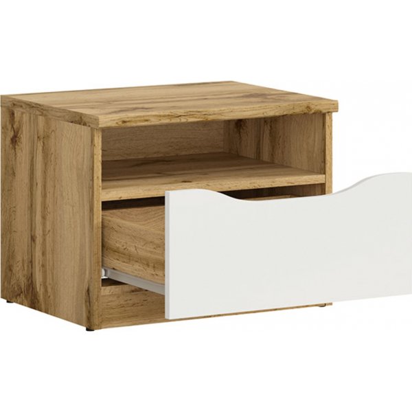 Nuis Nachttisch - Eiche/wei