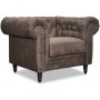 Ashford Chesterfield Sessel - braunes koleder