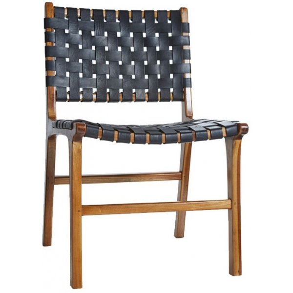 Porto Stuhl - schwarz / Teak