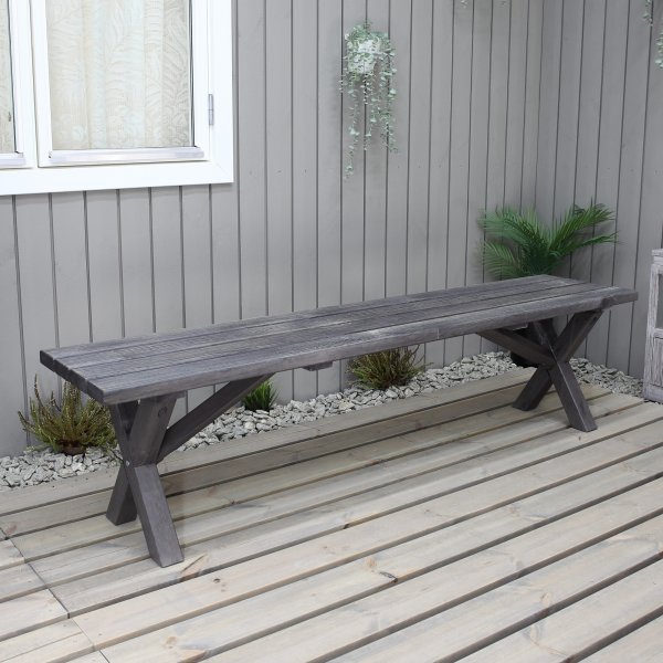 Scottsdale Sitzbank 180 cm - Shabby Chic Grau