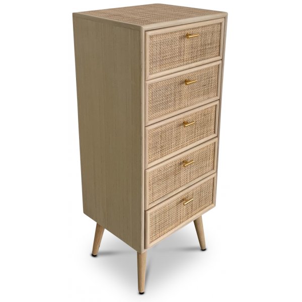 Rattankommode mit 5 Schubladen - React + Mbelfe