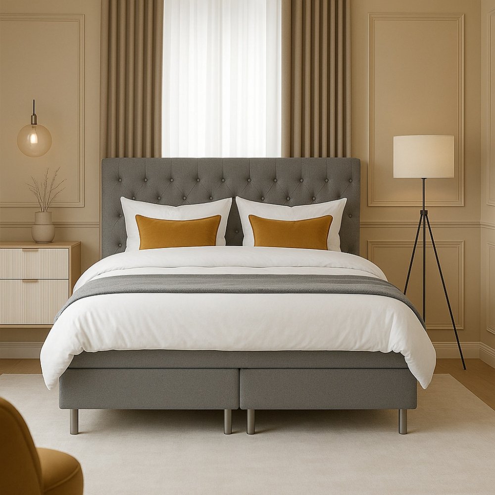 Kontinentalbett 160x200 cm - Ohne Kopfteil, Ohne Matratzenbezug - Boxspringbetten, Betten