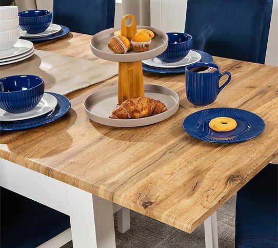 Holten Esstisch 160-210 x 90 cm - Wotan Eiche/weiß Holten Esstisch 160-210 x 90 cm - Wotan Eiche/weiß