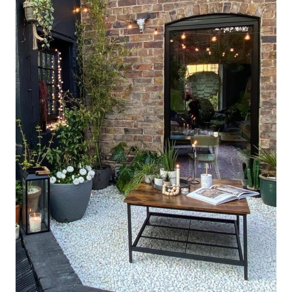 Couchtisch Nick 80 x 80 cm - Braun/Schwarz