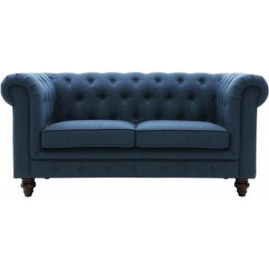 Herron blaues 2-Sitzer-Chesterfield-Sofa