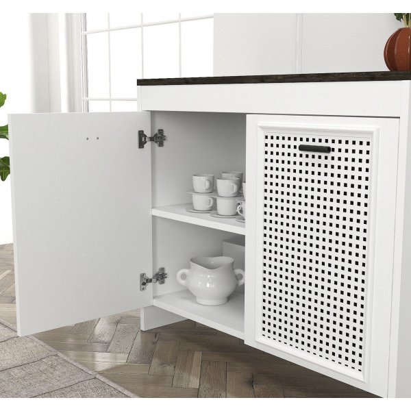 Fertiger Schrank - Wei�/Dunkelbraun