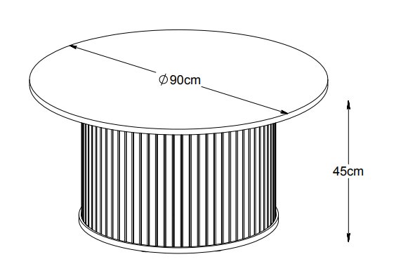Mood runder Couchtisch aus schwarz gebeizter Eiche 90 cm