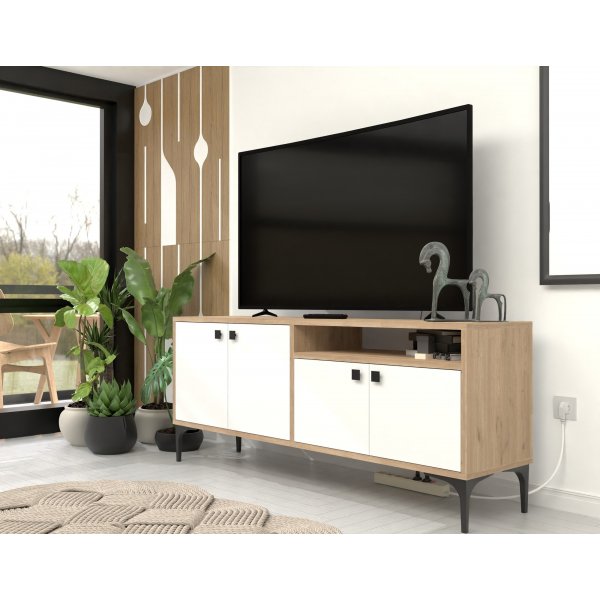 Artemis TV-Stnder - Wei/Eiche