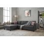 Kale Sofa links - Anthrazitfarbenes Leinen