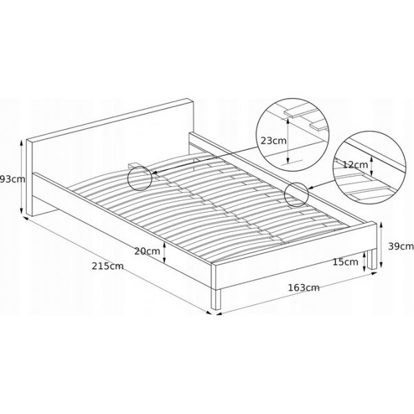 Klara Bettrahmen und Hauptgabel - Wei� (PU)
