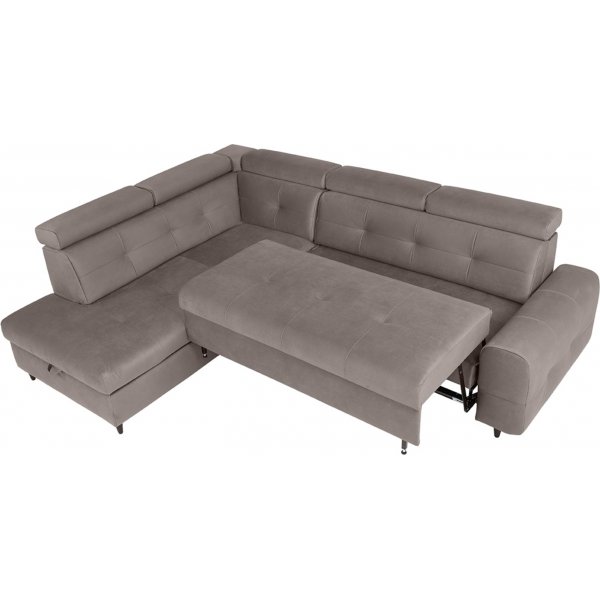 Matras Ecksofa mit offenem Ende links - Grau